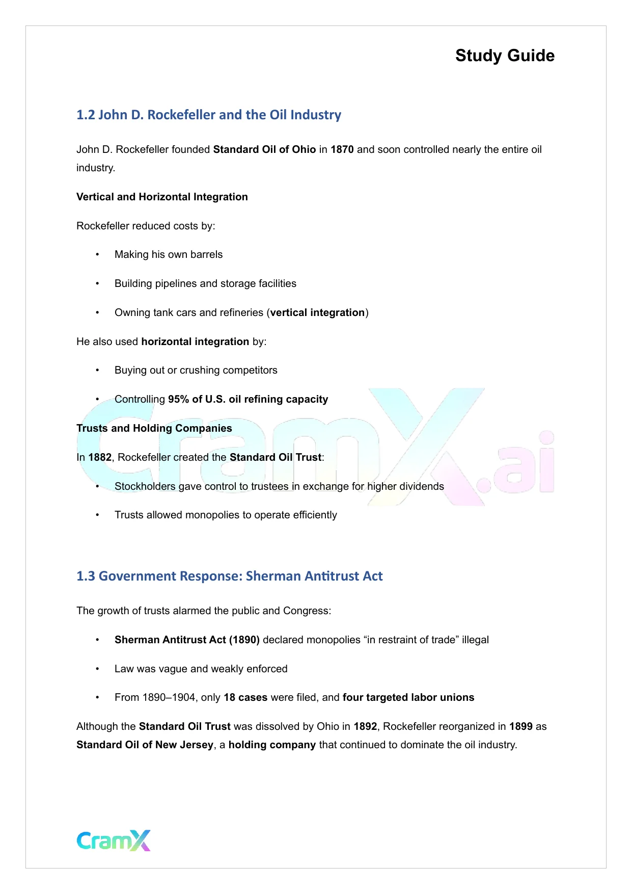 U.S. History II - Industrial America - Page 2 preview image
