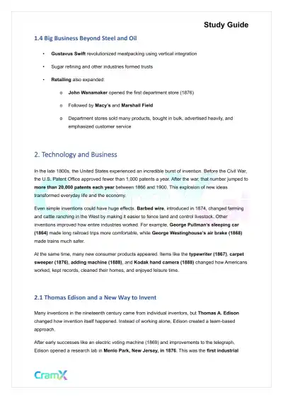 U.S. History II - Industrial America - Page 3 preview image