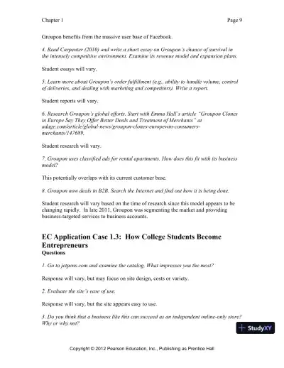 Solution Manual for E-Commerce 2019: Business, Technology and Society, 15th Edition - Page 10 preview image