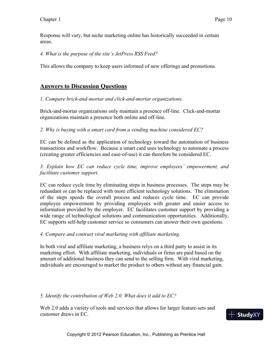 Solution Manual for E-Commerce 2019: Business, Technology and Society, 15th Edition, page 11