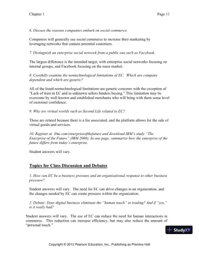 Solution Manual for E-Commerce 2019: Business, Technology and Society, 15th Edition - Page 12 preview image