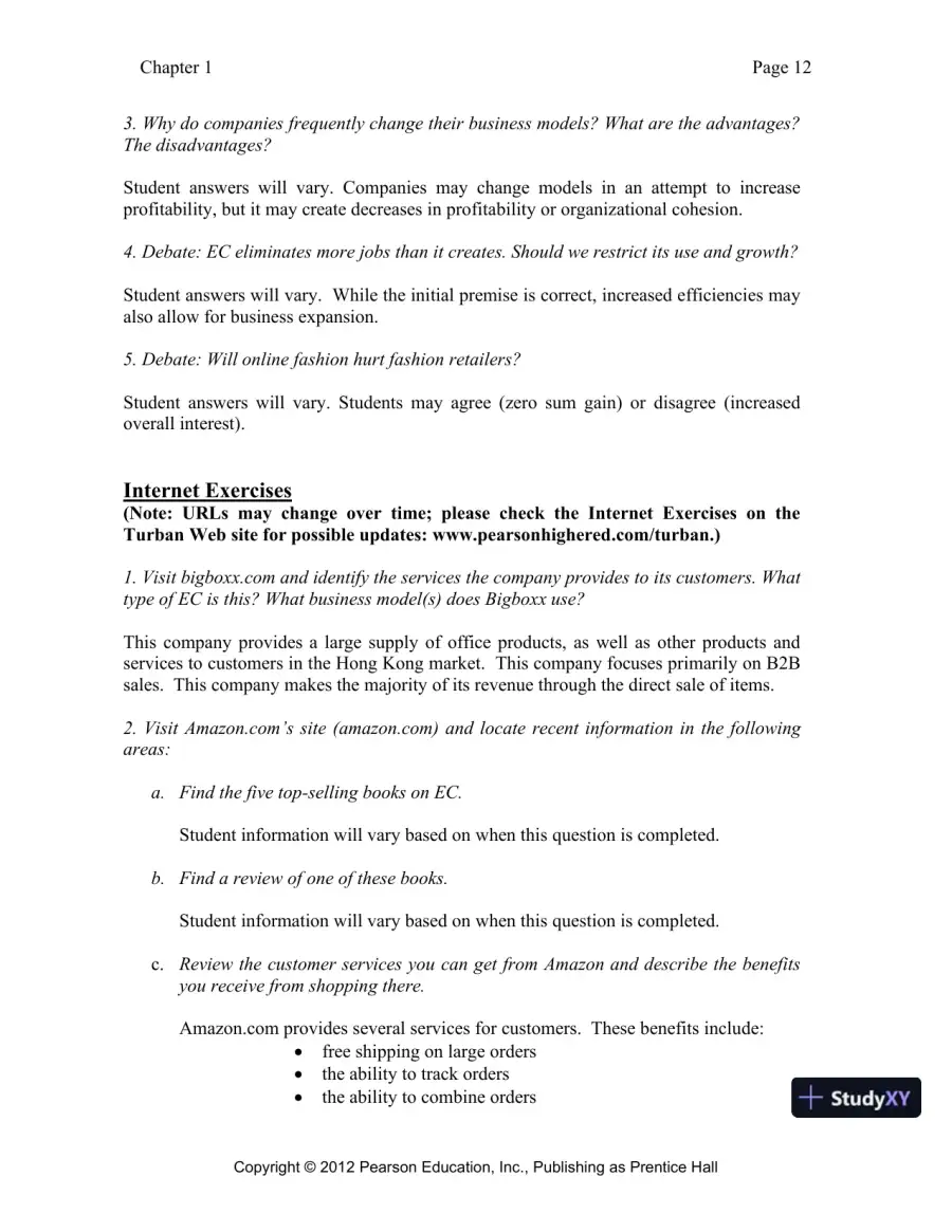 Solution Manual for E-Commerce 2019: Business, Technology and Society, 15th Edition, page 13