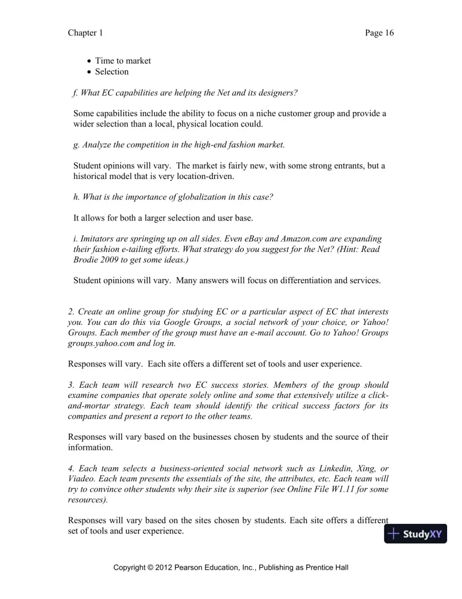 Solution Manual for E-Commerce 2019: Business, Technology and Society, 15th Edition, page 17