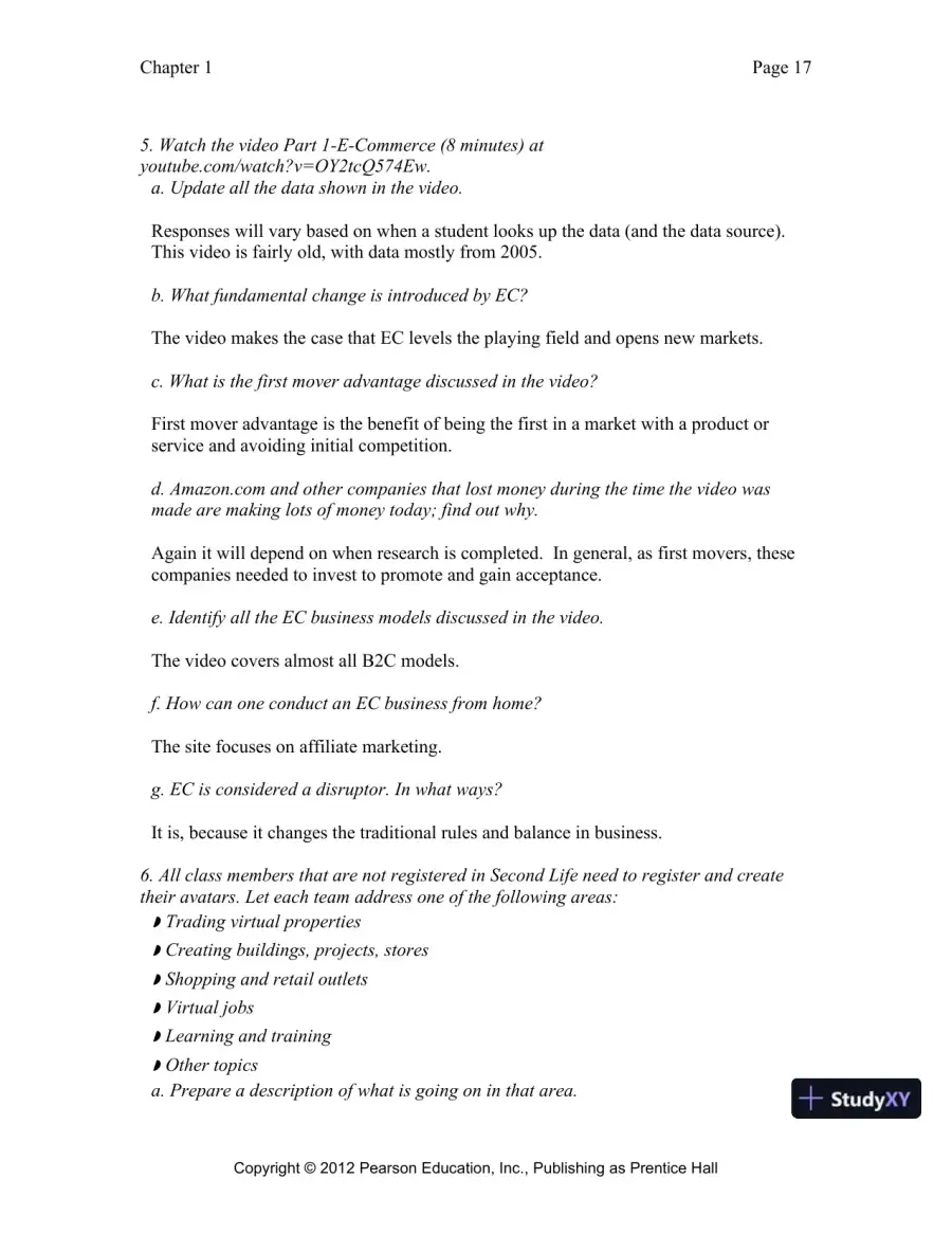 Solution Manual for E-Commerce 2019: Business, Technology and Society, 15th Edition, page 18