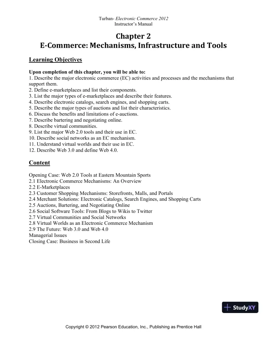 Solution Manual for E-Commerce 2019: Business, Technology and Society, 15th Edition, page 21