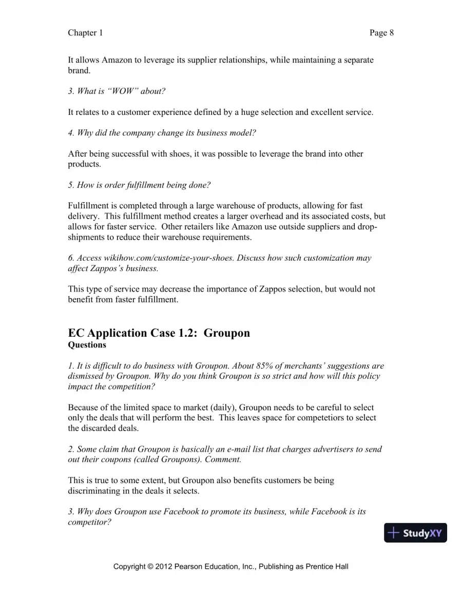 Solution Manual for E-Commerce 2019: Business, Technology and Society, 15th Edition, page 9