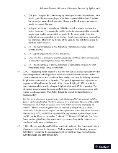 Solution Manual For McGraw-Hill's Taxation of Business Entities 2020 Edition, 11th Edition - Page 14 preview image