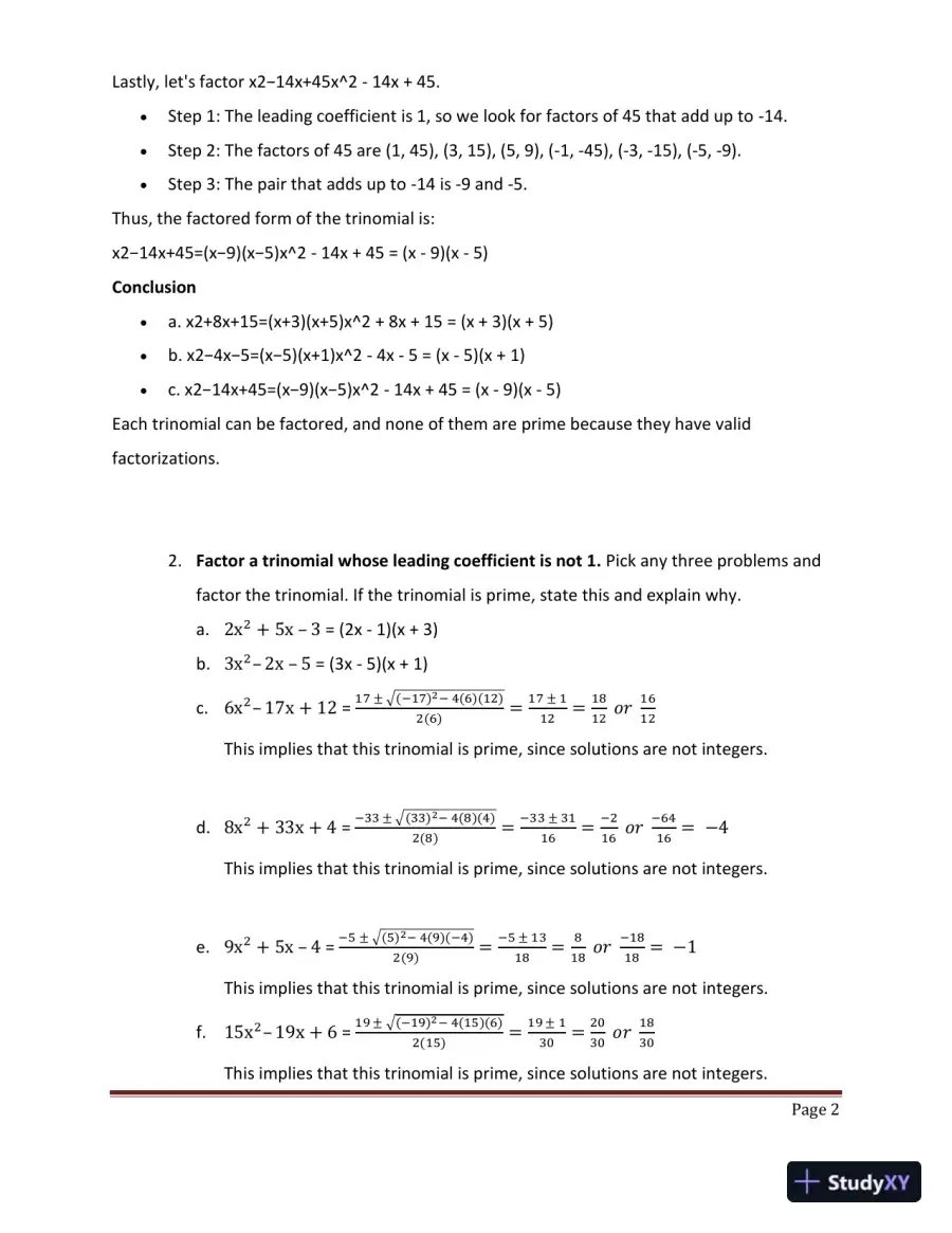 MA1210 College Assignment: Factoring Polynomials And Solving Rational Expressions Week 2 Lab, page 3