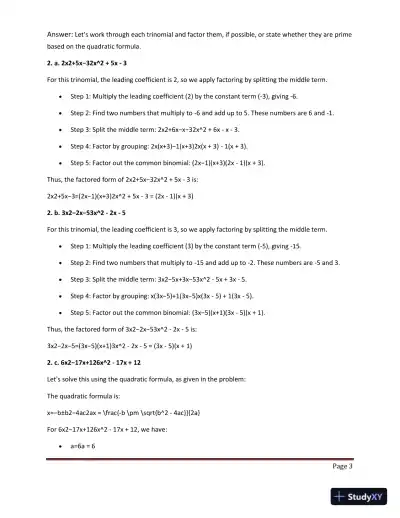 MA1210 College Assignment: Factoring Polynomials And Solving Rational Expressions Week 2 Lab - Page 4 preview image