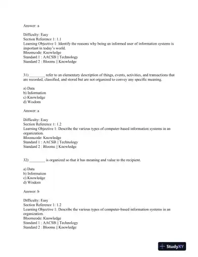 Introduction to Information Systems, 7th Edition Test Bank - Page 14 preview image