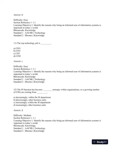 Introduction to Information Systems, 7th Edition Test Bank - Page 6 preview image