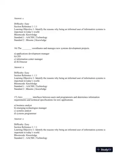 Introduction to Information Systems, 7th Edition Test Bank - Page 8 preview image