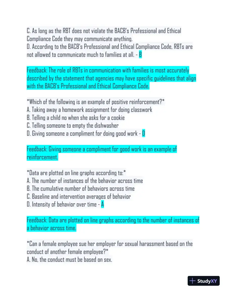 2023 QABA Mental Health Relias Training Exam With Answers (95 Solved Questions), page 11