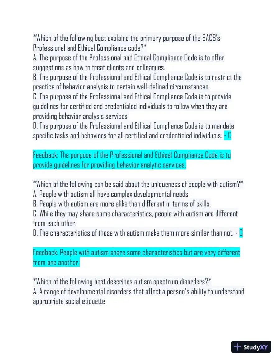 2023 QABA Mental Health Relias Training Exam With Answers (95 Solved Questions), page 3