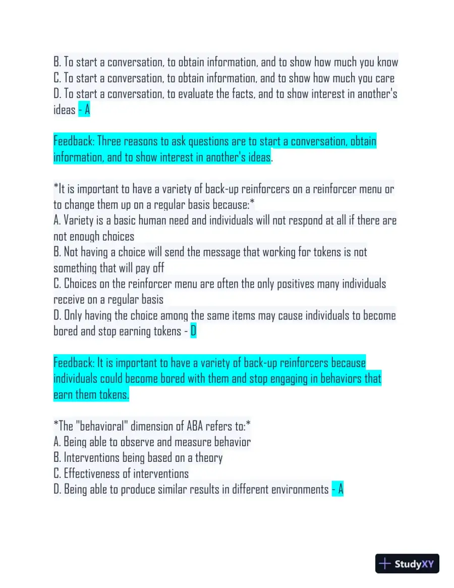 2023 QABA Mental Health Relias Training Exam With Answers (95 Solved Questions), page 9