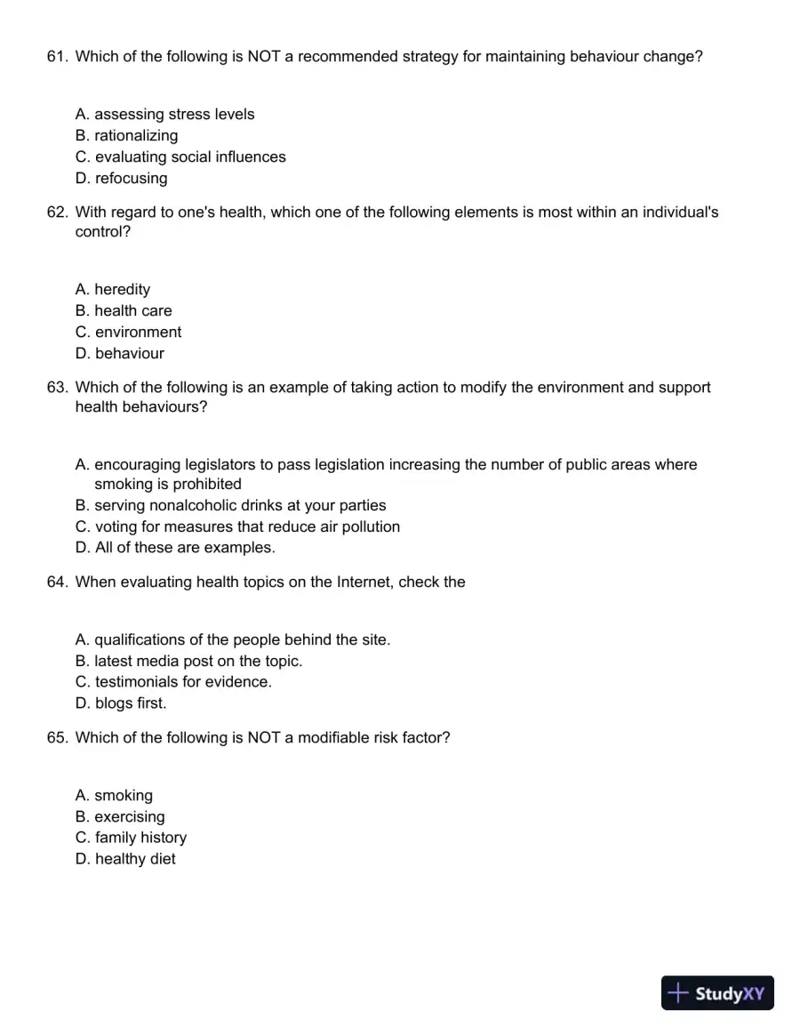 Core Concepts in Health, Canadian Edition Test Bank, page 14