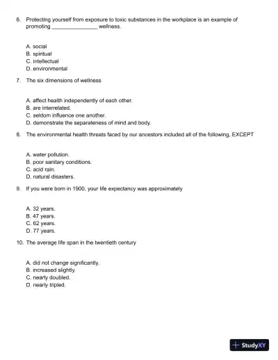 Core Concepts in Health, Canadian Edition Test Bank - Page 3 preview image
