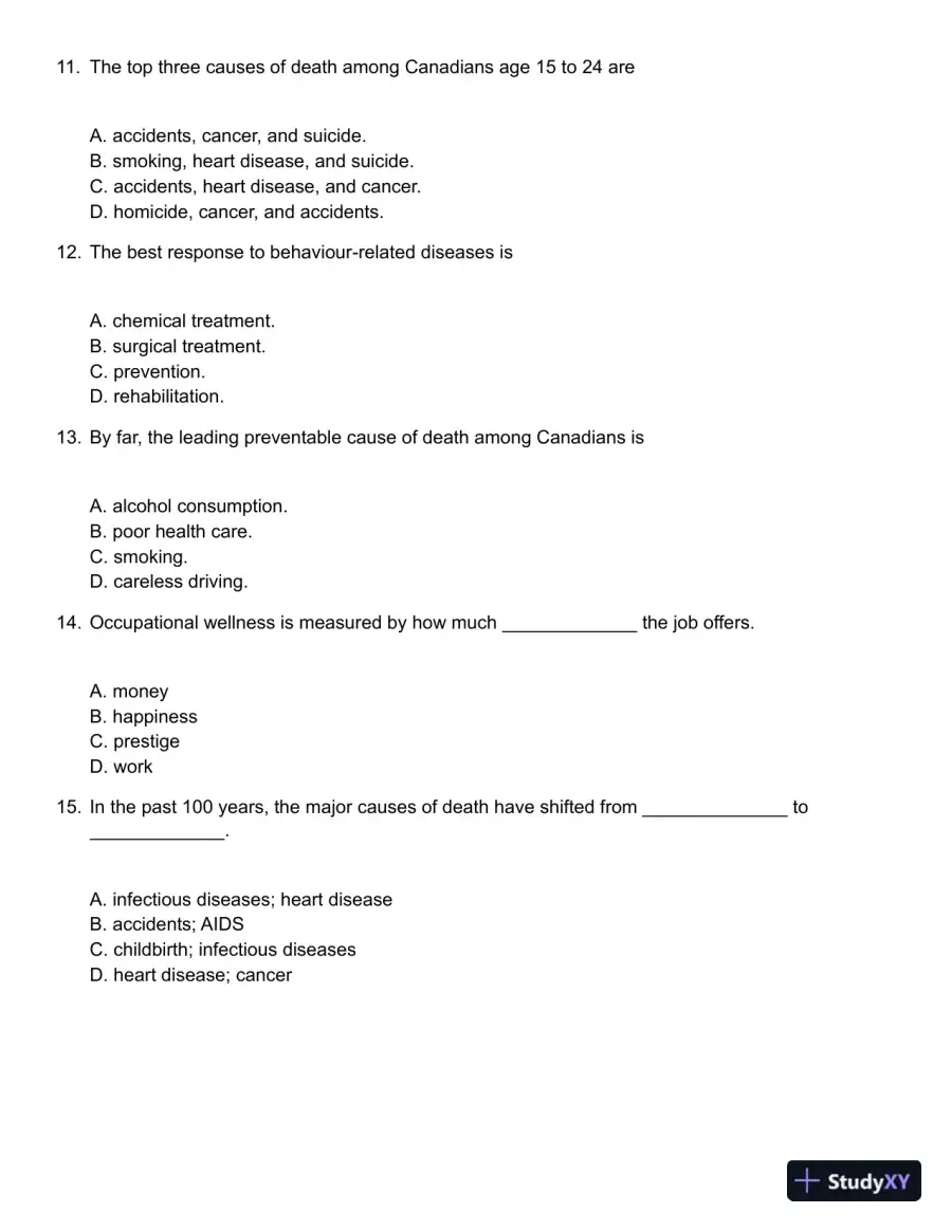 Core Concepts in Health, Canadian Edition Test Bank, page 4