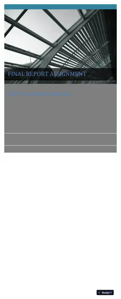 IE424 Process Quality Engineering: Final Report Assignment - Page 1 preview image