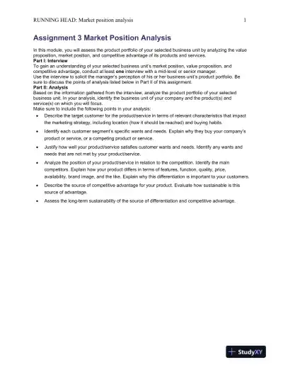 Market Position and Competitive Analysis of McDonald's: A Comprehensive Evaluation of Product Portfolio and Customer Strategy - Page 1 preview image