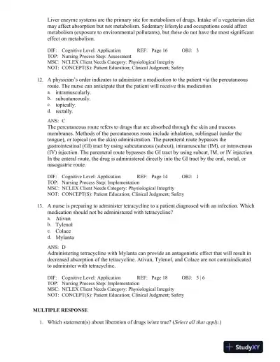 Basic Pharmacology for Nurses 17th Edition Test Bank - Page 12 preview image