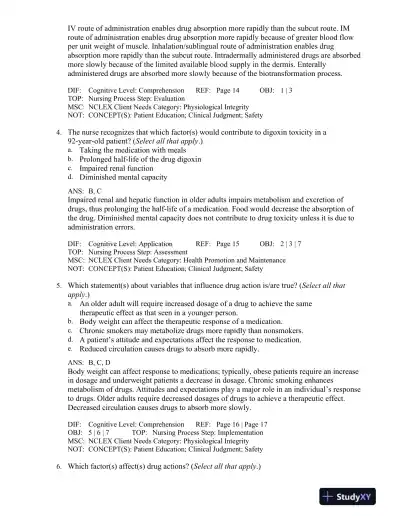 Basic Pharmacology for Nurses 17th Edition Test Bank - Page 14 preview image