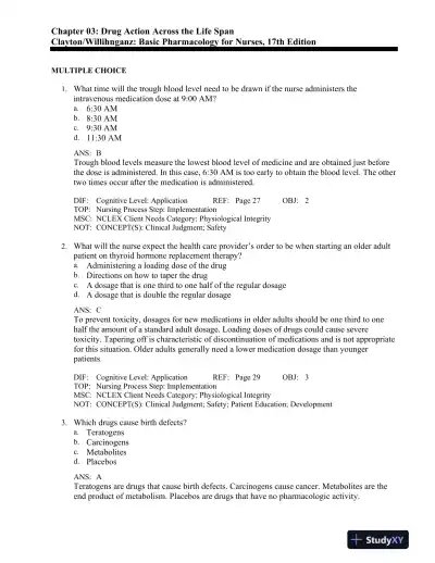 Basic Pharmacology for Nurses 17th Edition Test Bank - Page 16 preview image