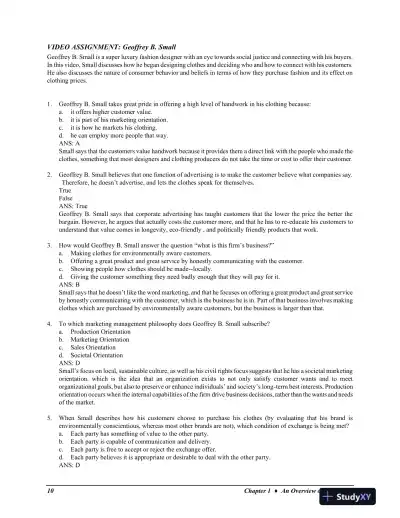 MKTG, 10th Edition Solution Manual - Page 11 preview image