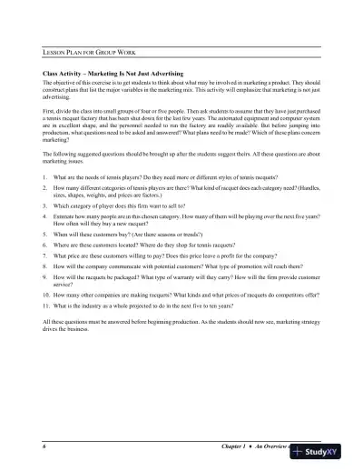 MKTG, 10th Edition Solution Manual - Page 7 preview image