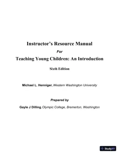 Class Notes for Teaching Young Children: An Introduction, 6th Edition - Page 1 preview image