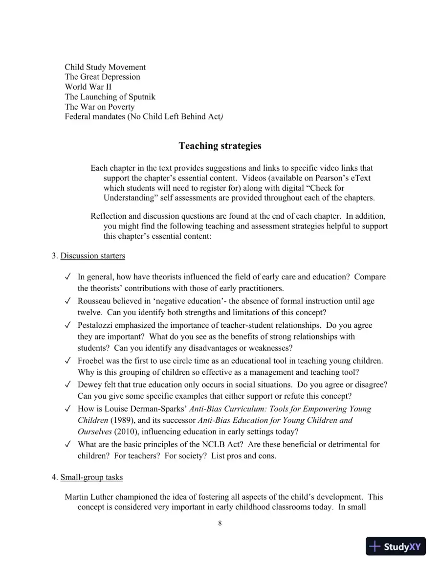 Class Notes for Teaching Young Children: An Introduction, 6th Edition, page 11