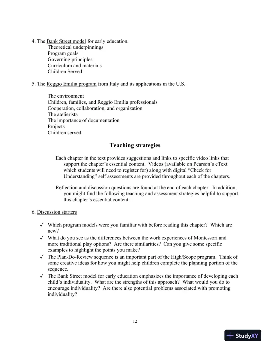 Class Notes for Teaching Young Children: An Introduction, 6th Edition, page 15