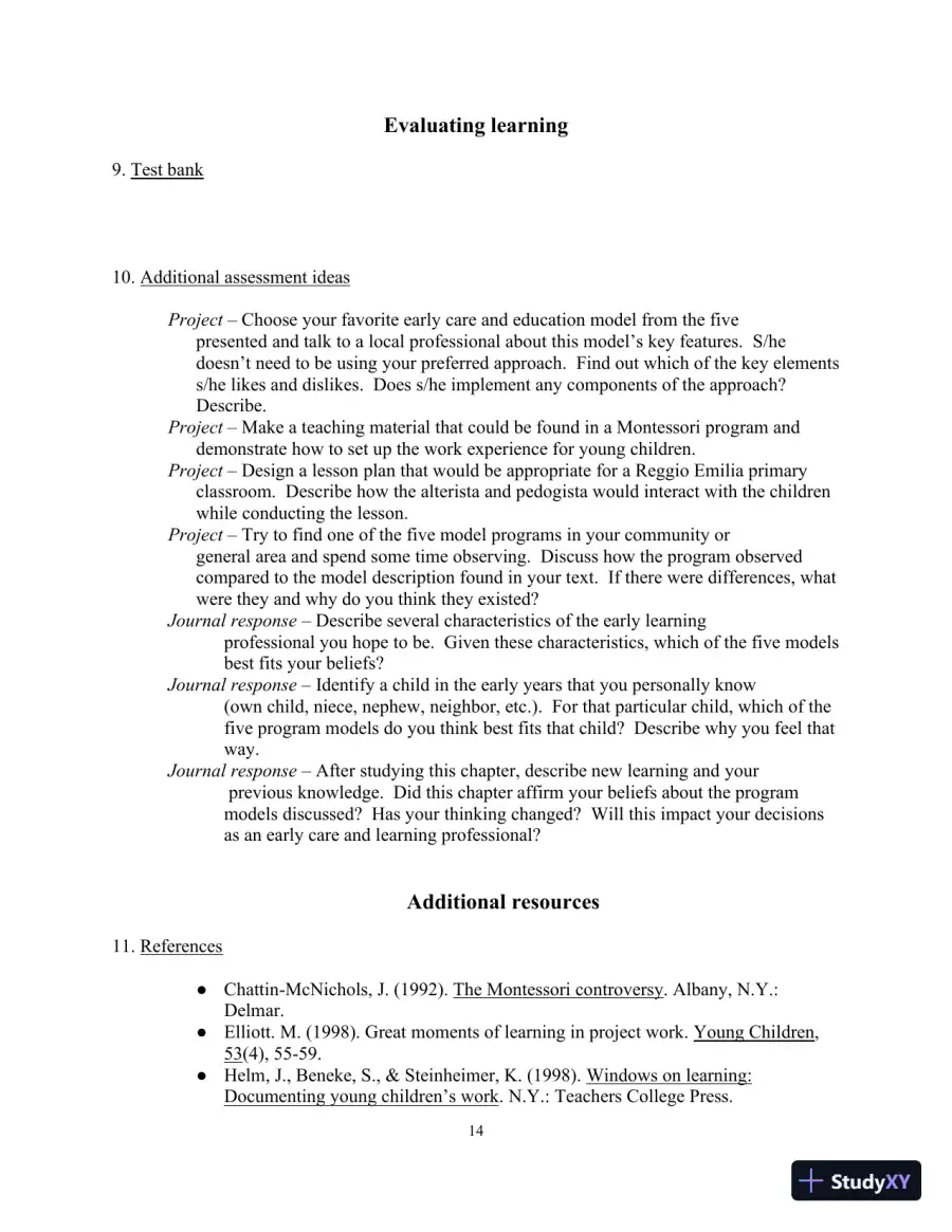 Class Notes for Teaching Young Children: An Introduction, 6th Edition, page 17