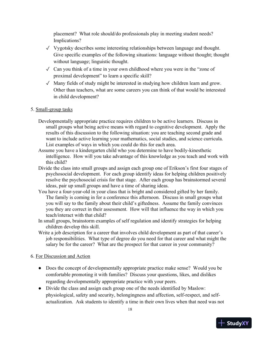 Class Notes for Teaching Young Children: An Introduction, 6th Edition, page 21