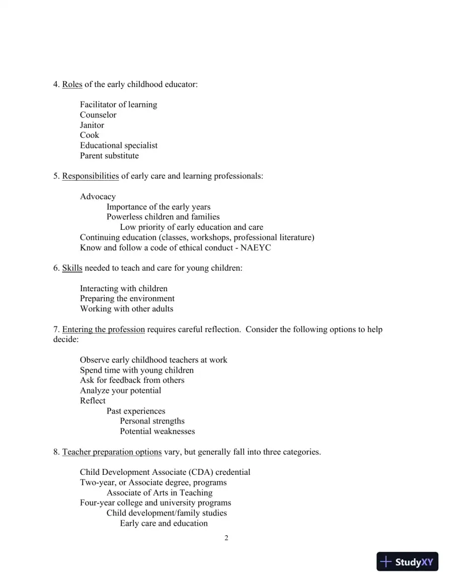 Class Notes for Teaching Young Children: An Introduction, 6th Edition, page 5
