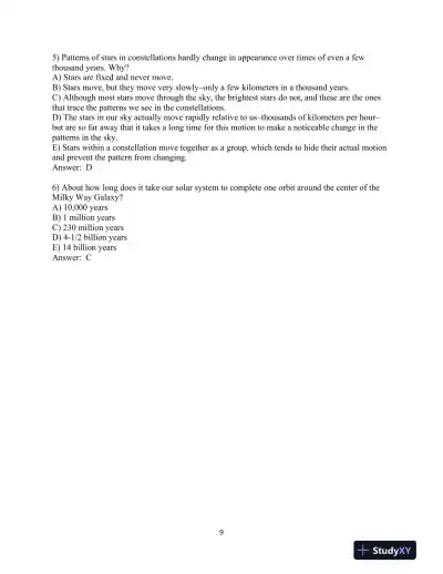 Test Bank for The Cosmic Perspective, 7th Edition - Page 10 preview image