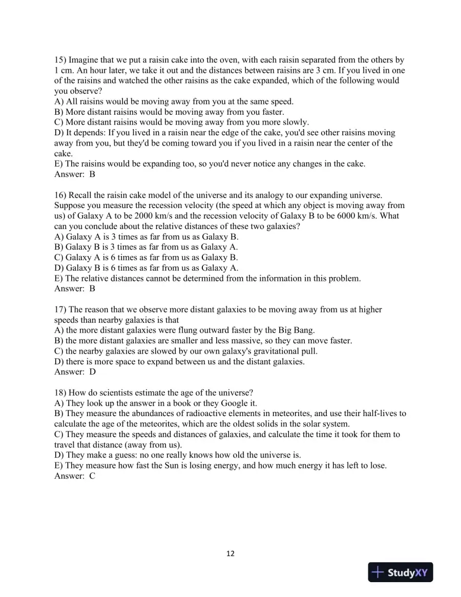 Test Bank for The Cosmic Perspective, 7th Edition, page 13