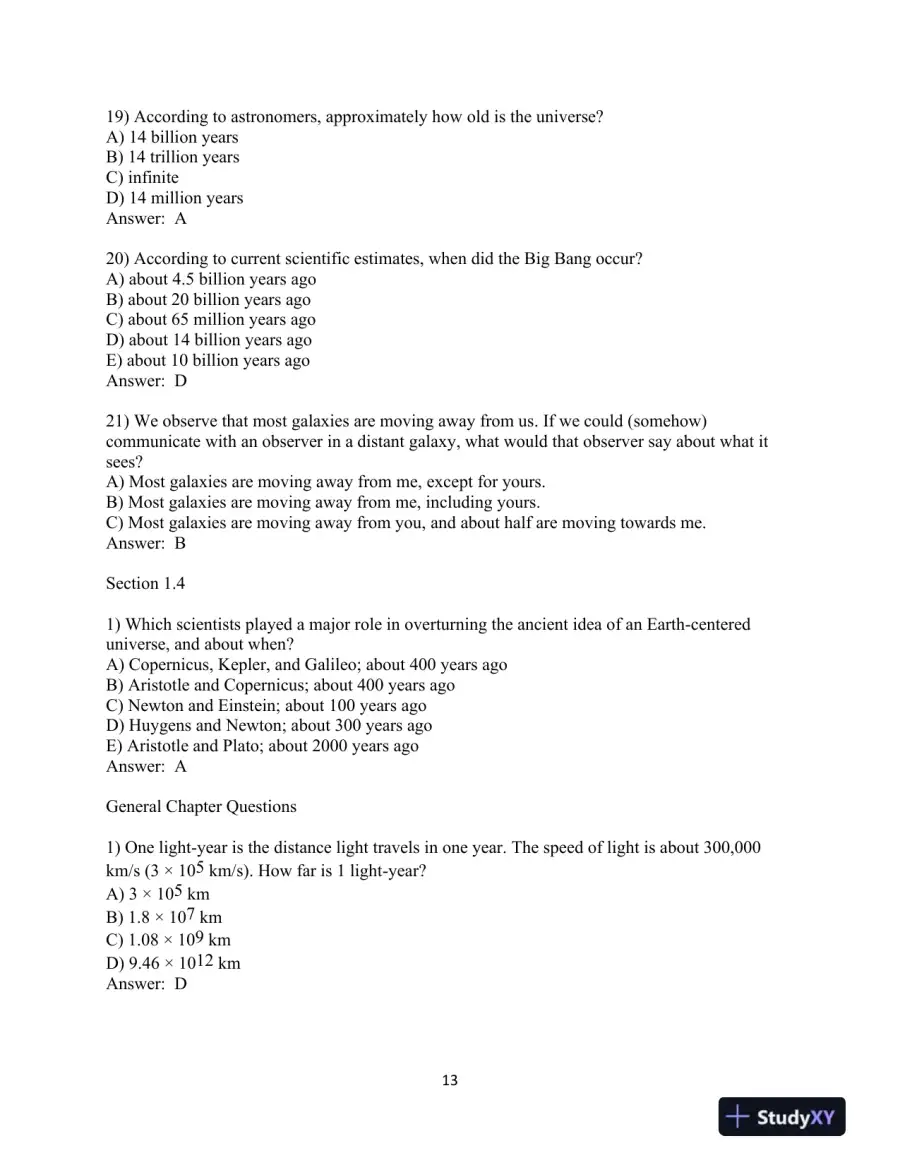 Test Bank for The Cosmic Perspective, 7th Edition, page 14