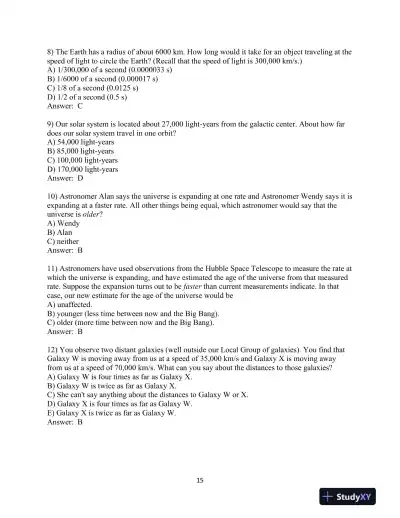 Test Bank for The Cosmic Perspective, 7th Edition - Page 16 preview image