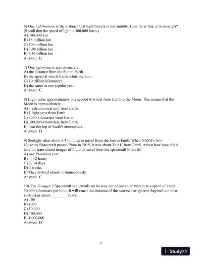 Test Bank for The Cosmic Perspective, 7th Edition - Page 3 preview image