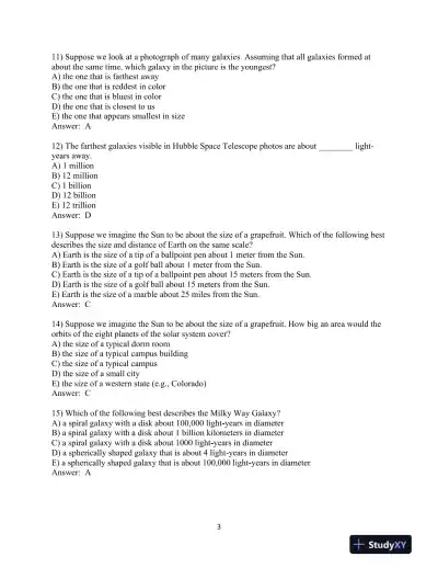 Test Bank for The Cosmic Perspective, 7th Edition - Page 4 preview image