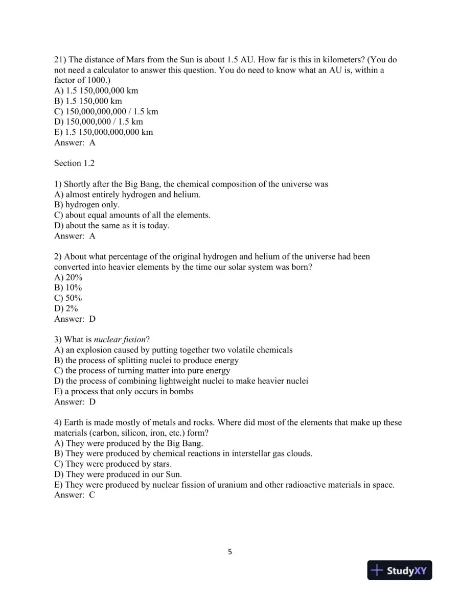 Test Bank for The Cosmic Perspective, 7th Edition, page 6