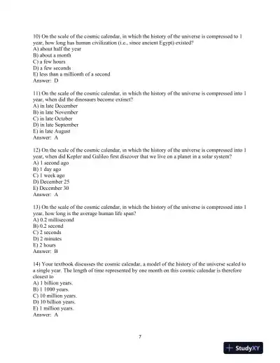 Test Bank for The Cosmic Perspective, 7th Edition - Page 8 preview image