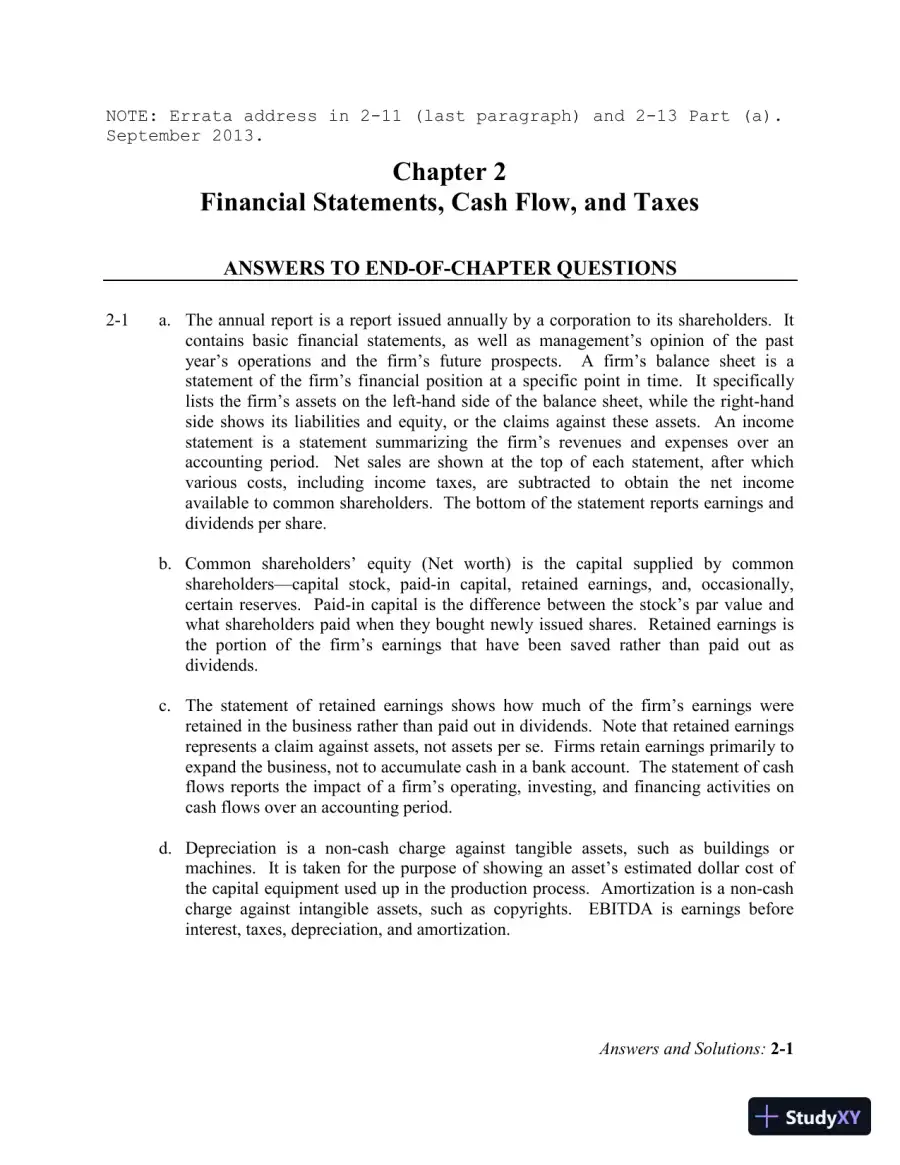 Financial Management: Theory And Practice, 2nd Edition Solution Manual, page 13
