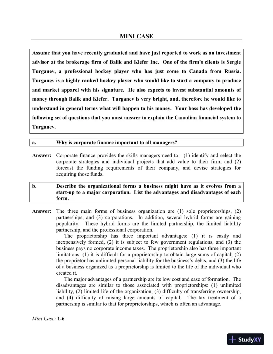 Financial Management: Theory And Practice, 2nd Edition Solution Manual, page 7