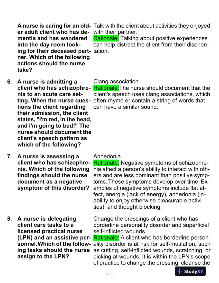 2021 ATI PN Proctored Exam with Answers (21 Solved Questions), page 3