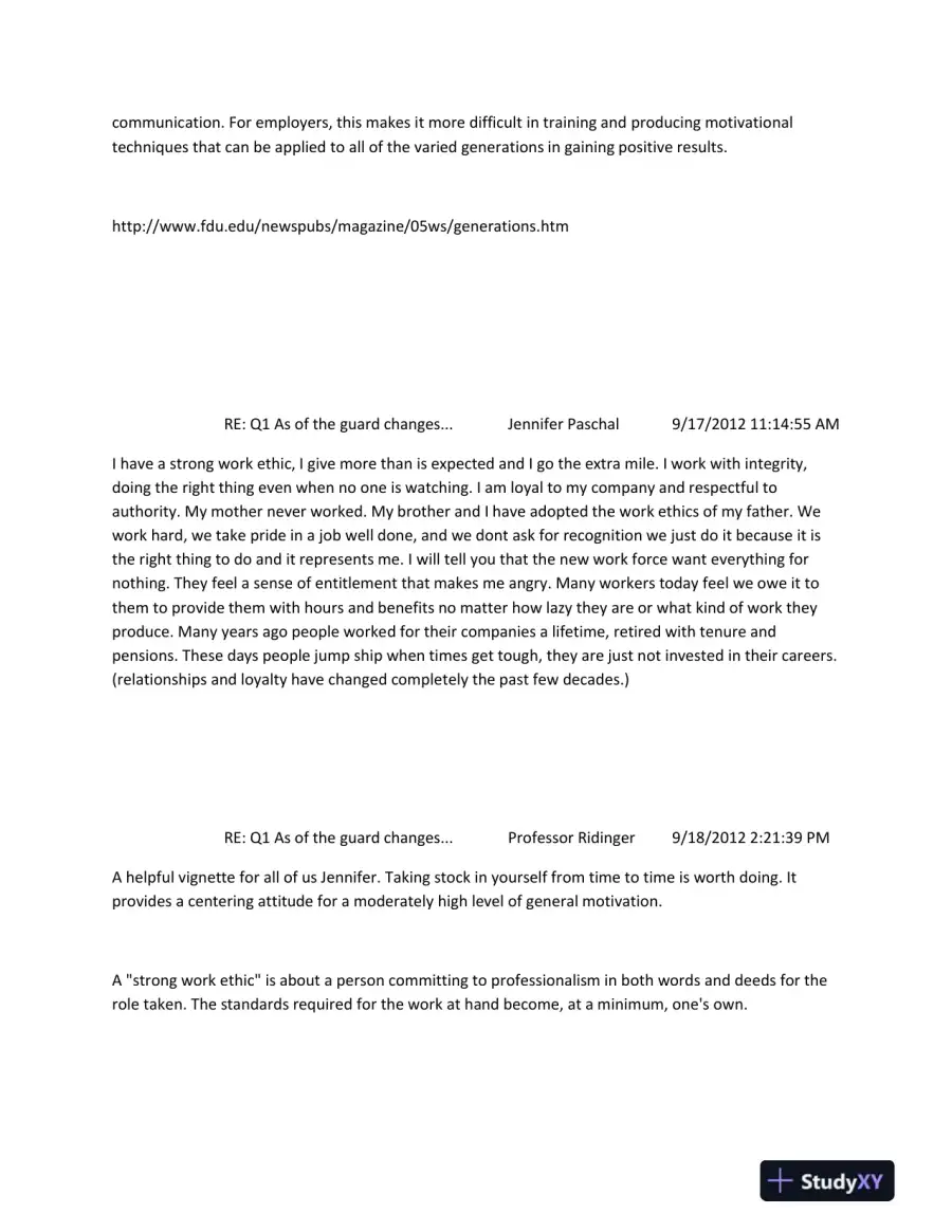 Generational Shifts: Values, Work Ethic, and the Impact of Technology on Today's Workforce, page 10