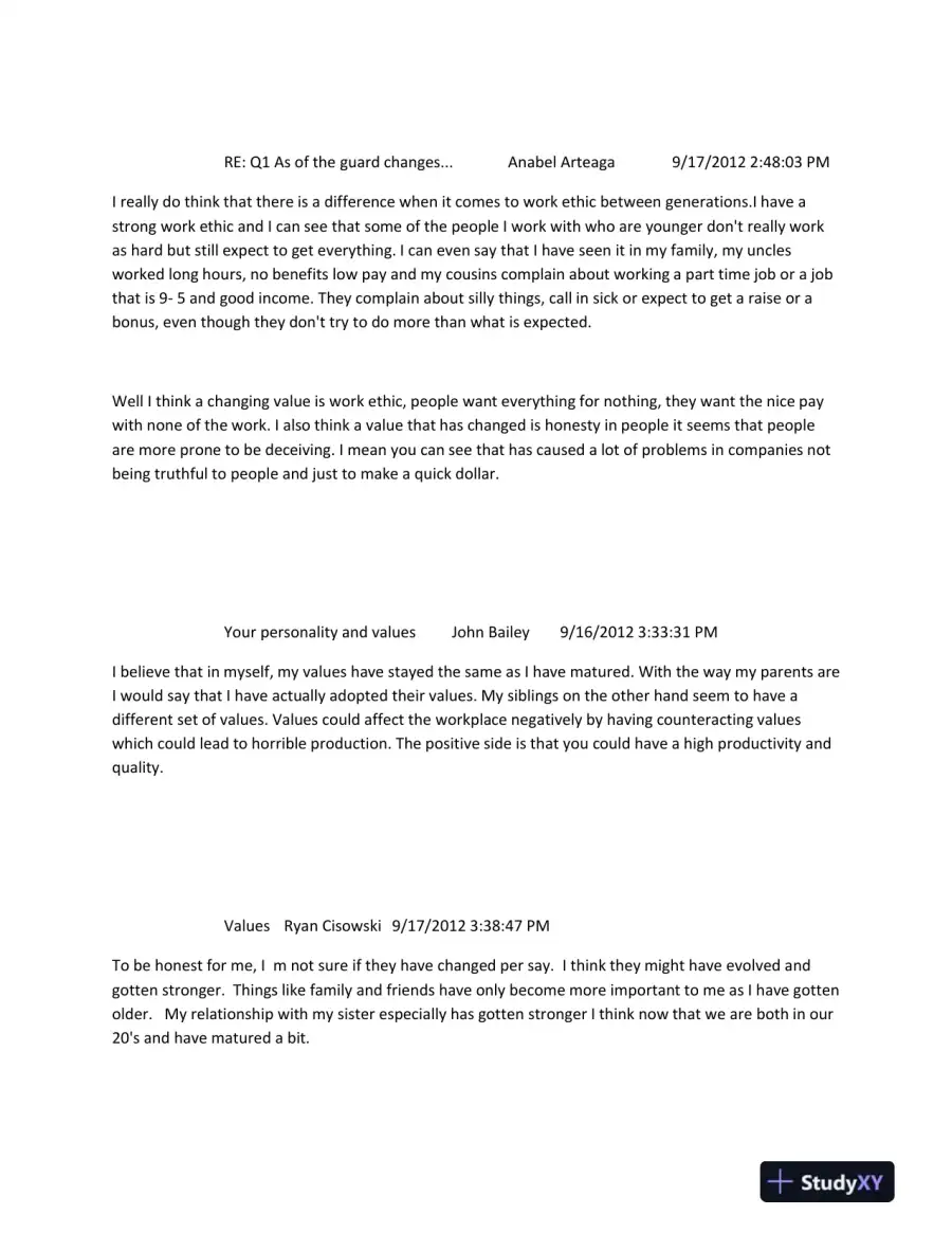 Generational Shifts: Values, Work Ethic, and the Impact of Technology on Today's Workforce, page 11