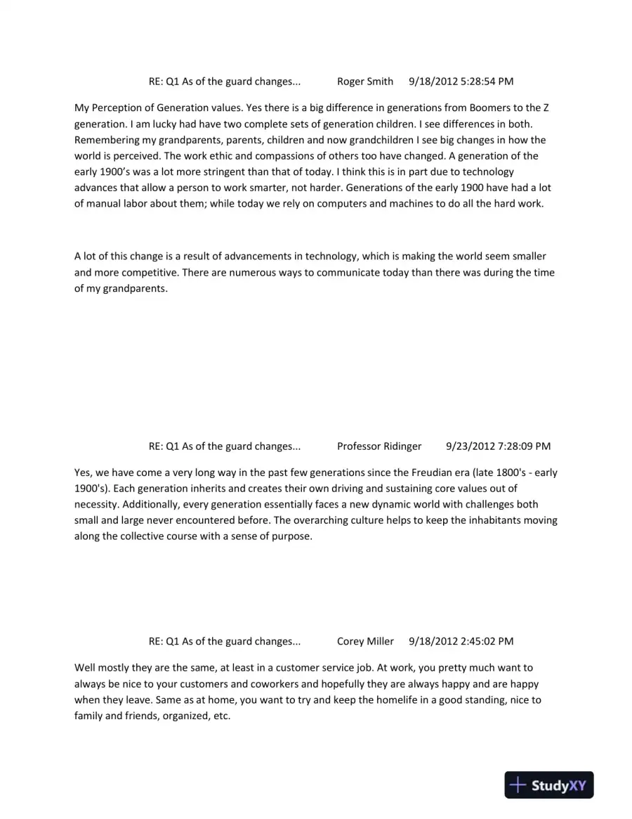 Generational Shifts: Values, Work Ethic, and the Impact of Technology on Today's Workforce, page 6