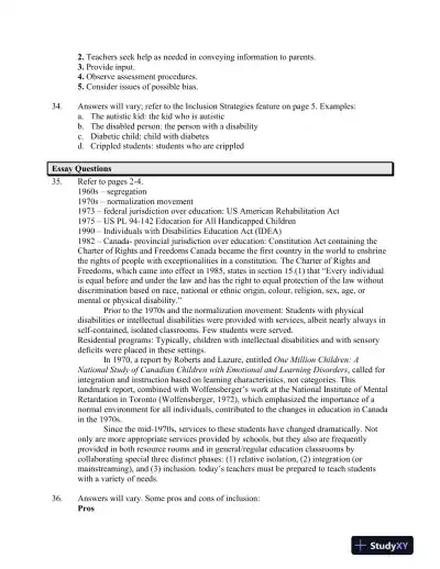 Teaching Students with Special Needs in Inclusive Settings, 5th Canadian Edition Test Bank - Page 4 preview image